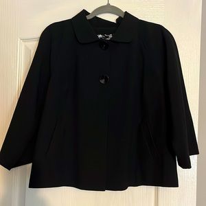Womens crop black jacket. Dressy 3/4 sleeve. Size 10